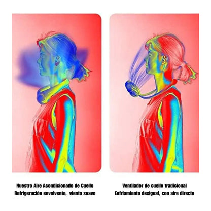 Aire Acondicionado de Cuello + Mini Ventilador Portátil